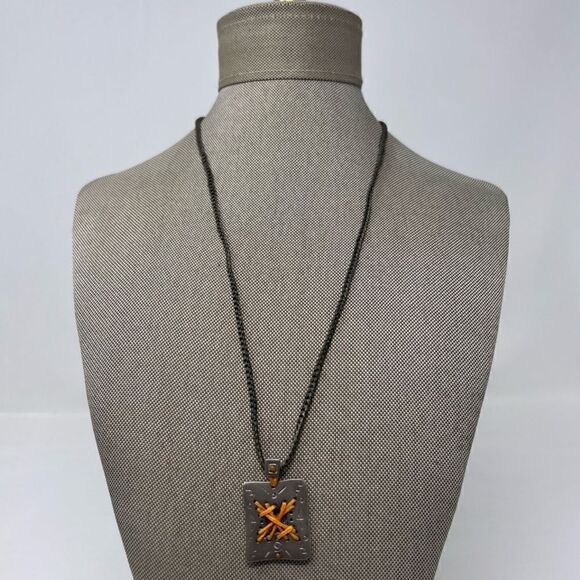 Johnny Was Cross Stitch Pendant Necklace NWOT - Picture 1 of 5